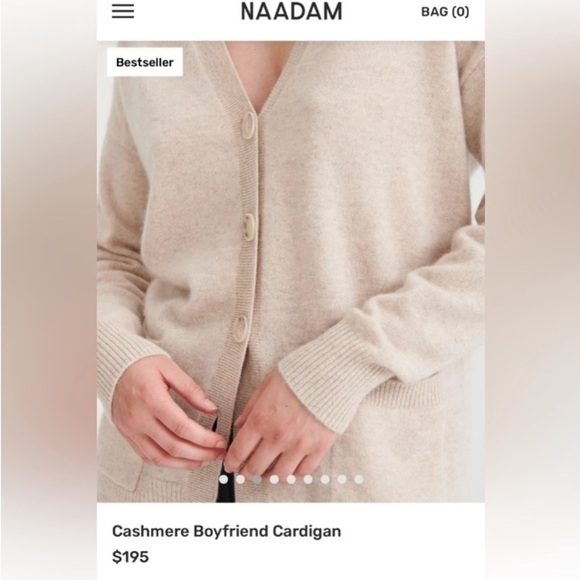 NAADAM 100% Cashmere Boyfriend Cardigan XS Brown Oversized old money luxury - Picture 6 of 16